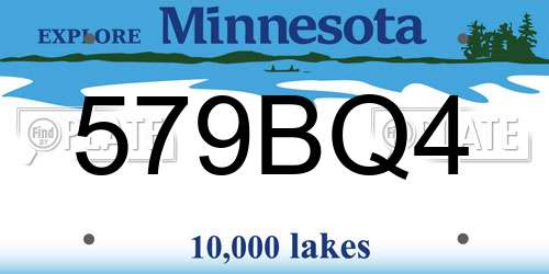 579BQ4 Minnesota License Plate