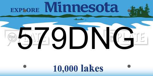 579DNG Minnesota License Plate