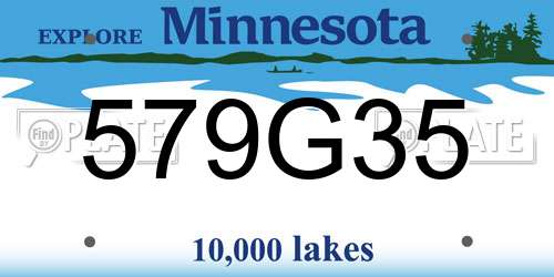 579G35 Minnesota License Plate