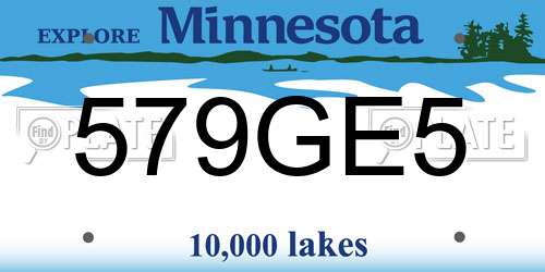 579GE5 Minnesota License Plate