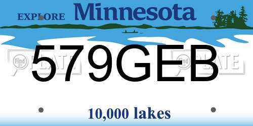 579GEB Minnesota License Plate