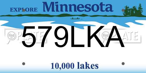 579LKA Minnesota License Plate