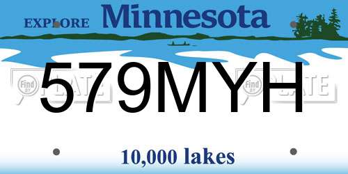 579MYH Minnesota License Plate