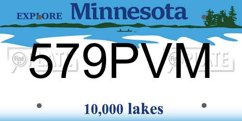 579PVM Minnesota License Plate