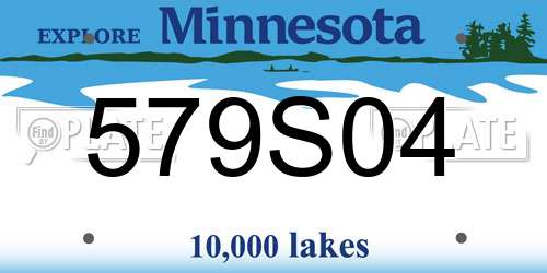 579S04 Minnesota License Plate