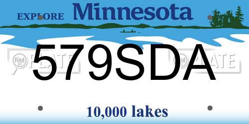 579SDA Minnesota License Plate