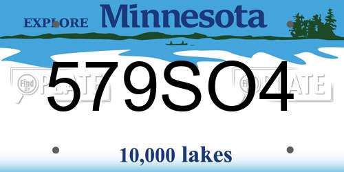 579SO4 Minnesota License Plate