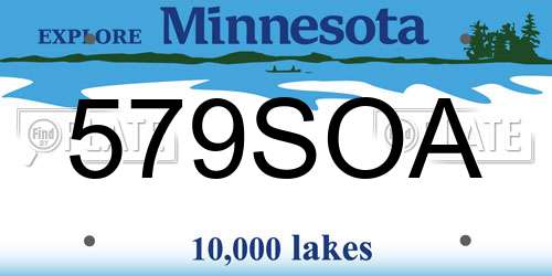 579SOA Minnesota License Plate