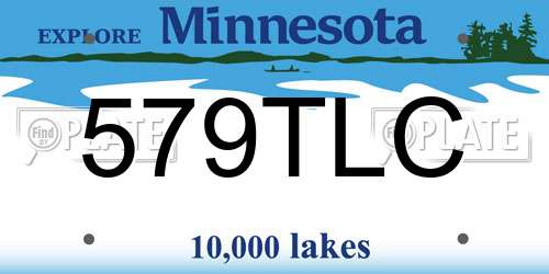 579TLC Minnesota License Plate