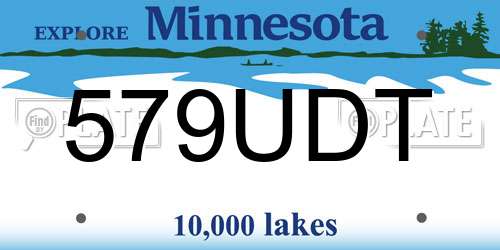 579UDT Minnesota License Plate