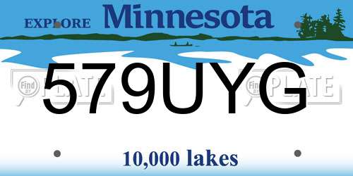 579UYG Minnesota License Plate