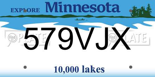 579VJX Minnesota License Plate