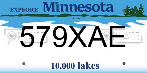579XAE Minnesota License Plate