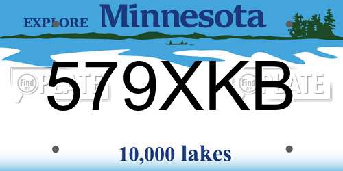 579XKB Minnesota License Plate