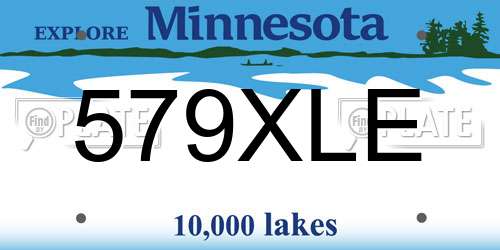579XLE Minnesota License Plate
