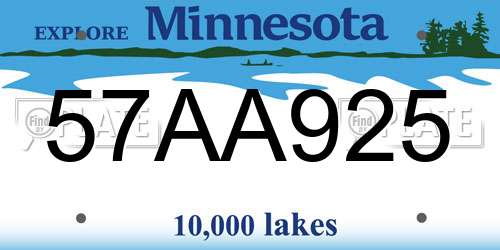 57AA925 Minnesota License Plate