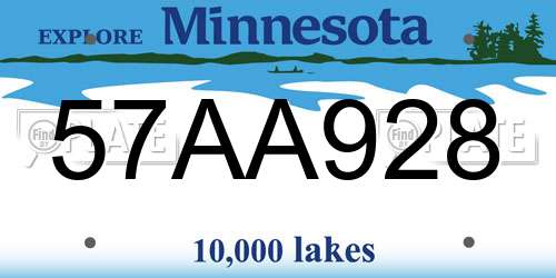 57AA928 Minnesota License Plate