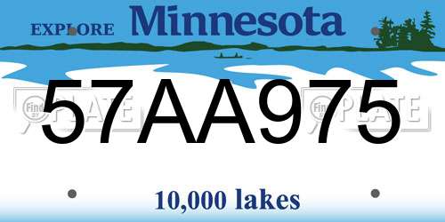 57AA975 Minnesota License Plate