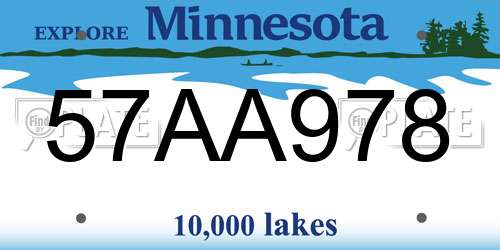 57AA978 Minnesota License Plate