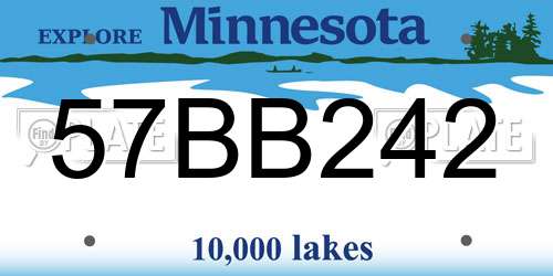 57BB242 Minnesota License Plate