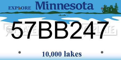 57BB247 Minnesota License Plate