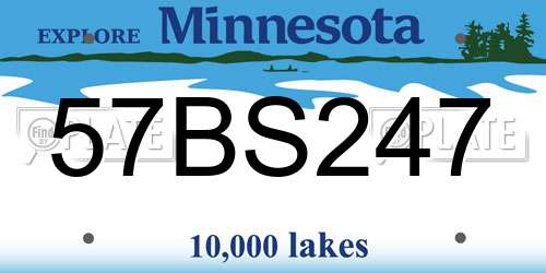 57BS247 Minnesota License Plate