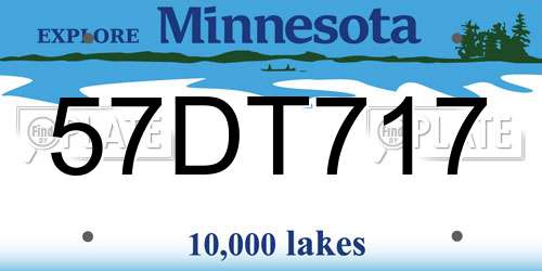 57DT717 Minnesota License Plate