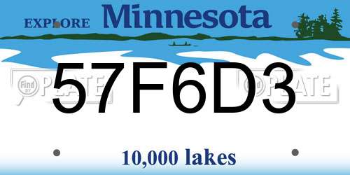 57F6D3 Minnesota License Plate