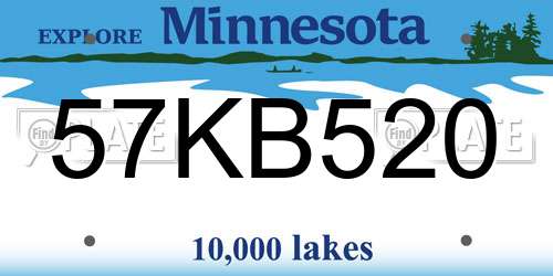 57KB520 Minnesota License Plate