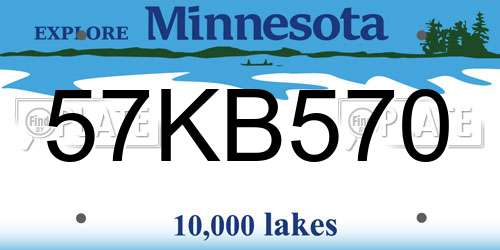 57KB570 Minnesota License Plate
