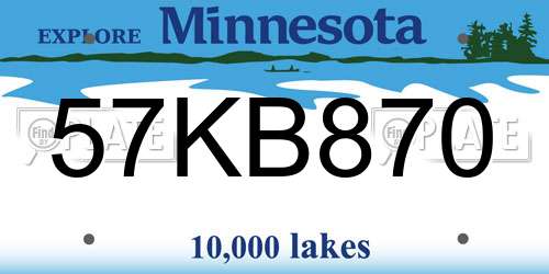 57KB870 Minnesota License Plate