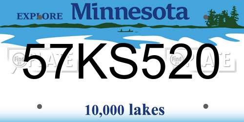 57KS520 Minnesota License Plate