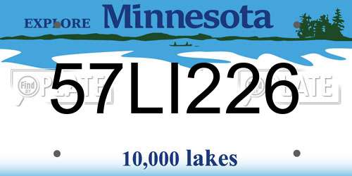 57LI226 Minnesota License Plate