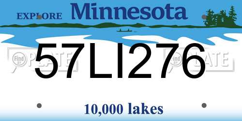 57LI276 Minnesota License Plate