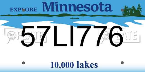 57LI776 Minnesota License Plate