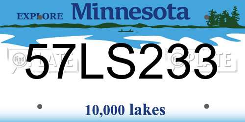 57LS233 Minnesota License Plate