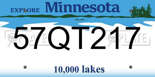 57QT217 Minnesota License Plate