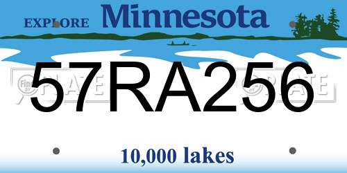 57RA256 Minnesota License Plate