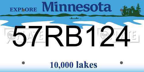 57RB124 Minnesota License Plate