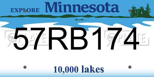 57RB174 Minnesota License Plate