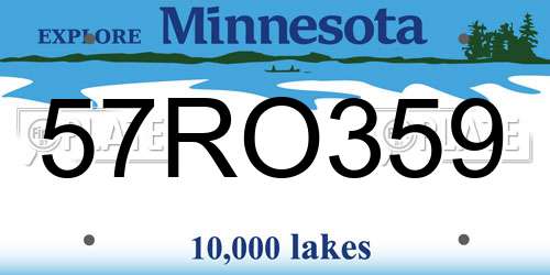 57RO359 Minnesota License Plate