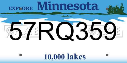 57RQ359 Minnesota License Plate