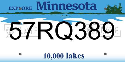 57RQ389 Minnesota License Plate