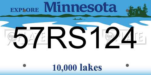 57RS124 Minnesota License Plate