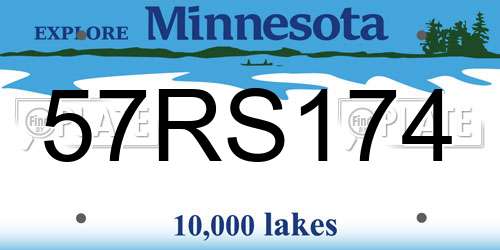 57RS174 Minnesota License Plate