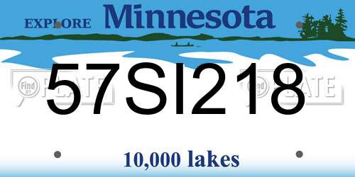 57SI218 Minnesota License Plate