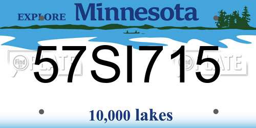 57SI715 Minnesota License Plate
