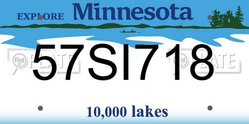 57SI718 Minnesota License Plate