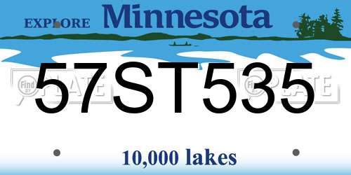 57ST535 Minnesota License Plate