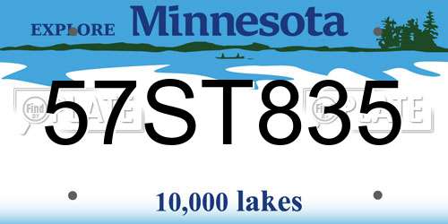 57ST835 Minnesota License Plate